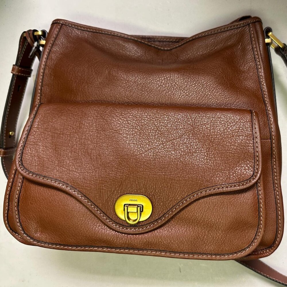 Fossil Heritage Brown Hobo Bag